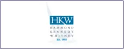 A blue and white logo of the hkw.