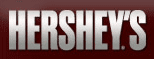 A red banner with the word hershey written in white.