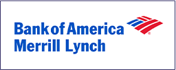 A blue and white banner with the words bank of america merrill lynch.