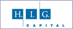 A blue and white logo for i. G. T capital